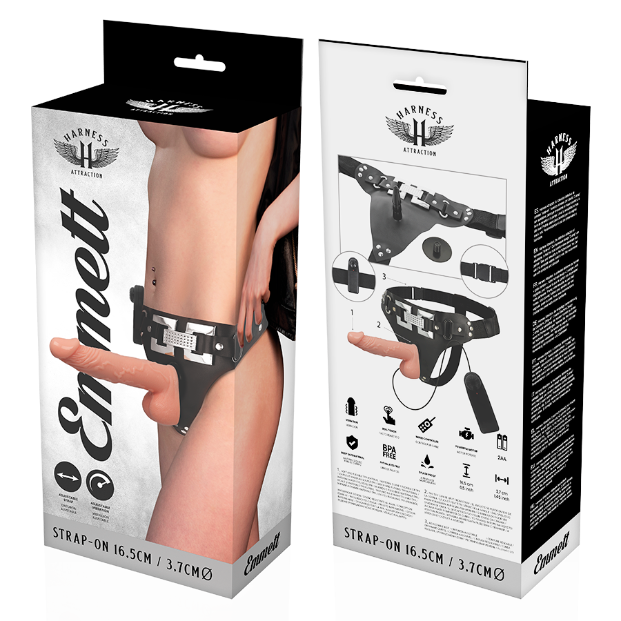 Harness Attraction – Gode ceinture Emmett avec vibromasseur – 16,5 cm