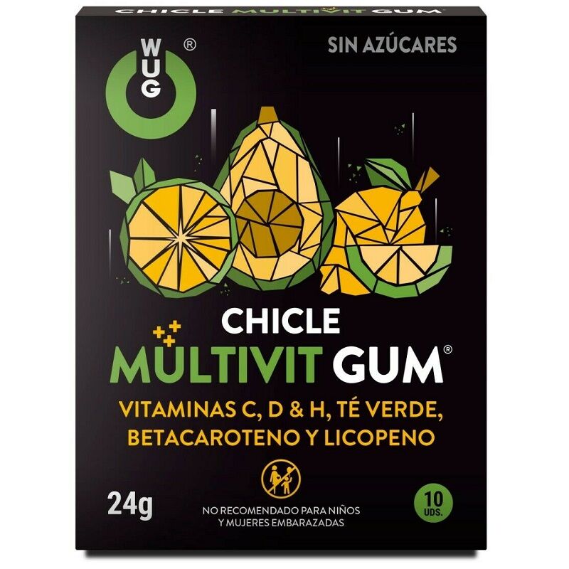 Wug Gum - Chewing-gum Multivit formule multivitamines complète - 10 unités