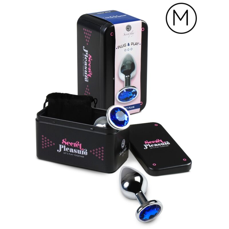 Secret Play - Plug métal bijou bleu - Taille M