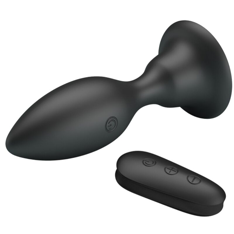 Mr play - plug anal avec télécommande vibration noire