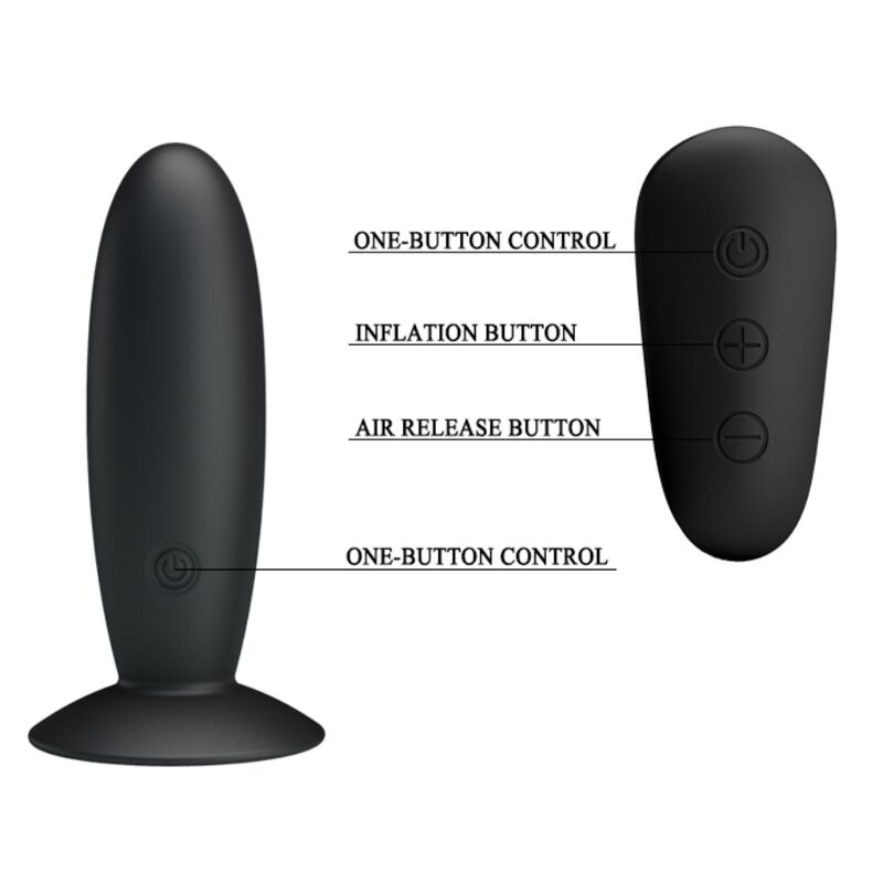 Mr play - plug anal avec télécommande vibration noire