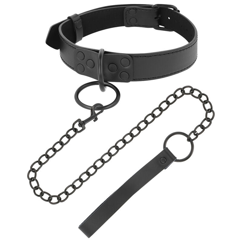 Darkness - collier noir avec chaîne