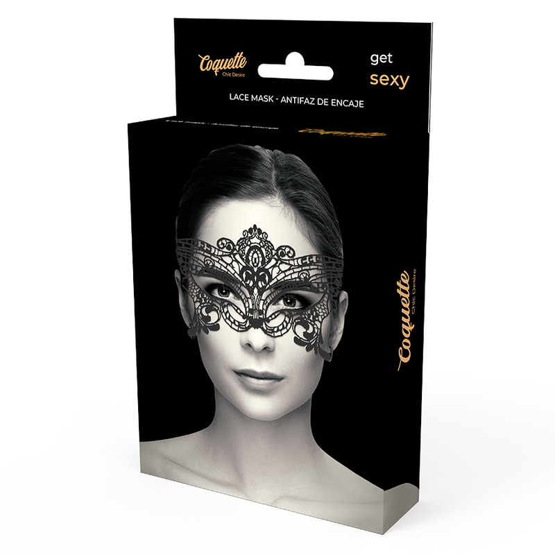Coquette chic desire masque large en dentelle noire