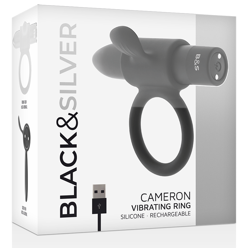 BLACK&SILVER - BAGUE RECHARGEABLE CAMERON NOIR