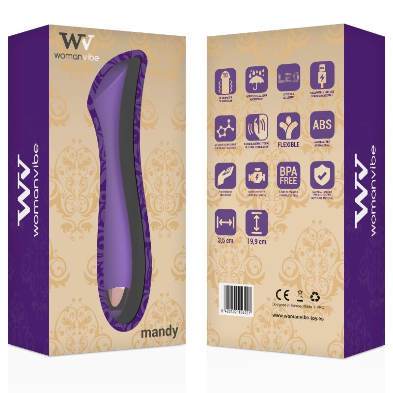 Womanvibe - vibrateur rechargeable en silicone mandy point "k"