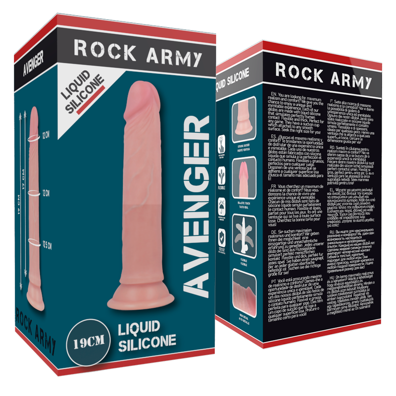 ROCKARMY - HARNAIS + GODE EN SILICONE LIQUIDE PREMIUM AVENGER 19 CM -O- 3.98 CM